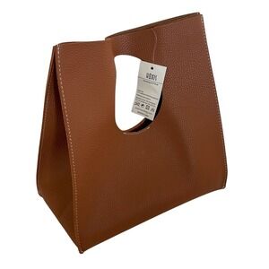 Hoxis‎ PU Leather Camel Minimalist Handbag Purse NWT